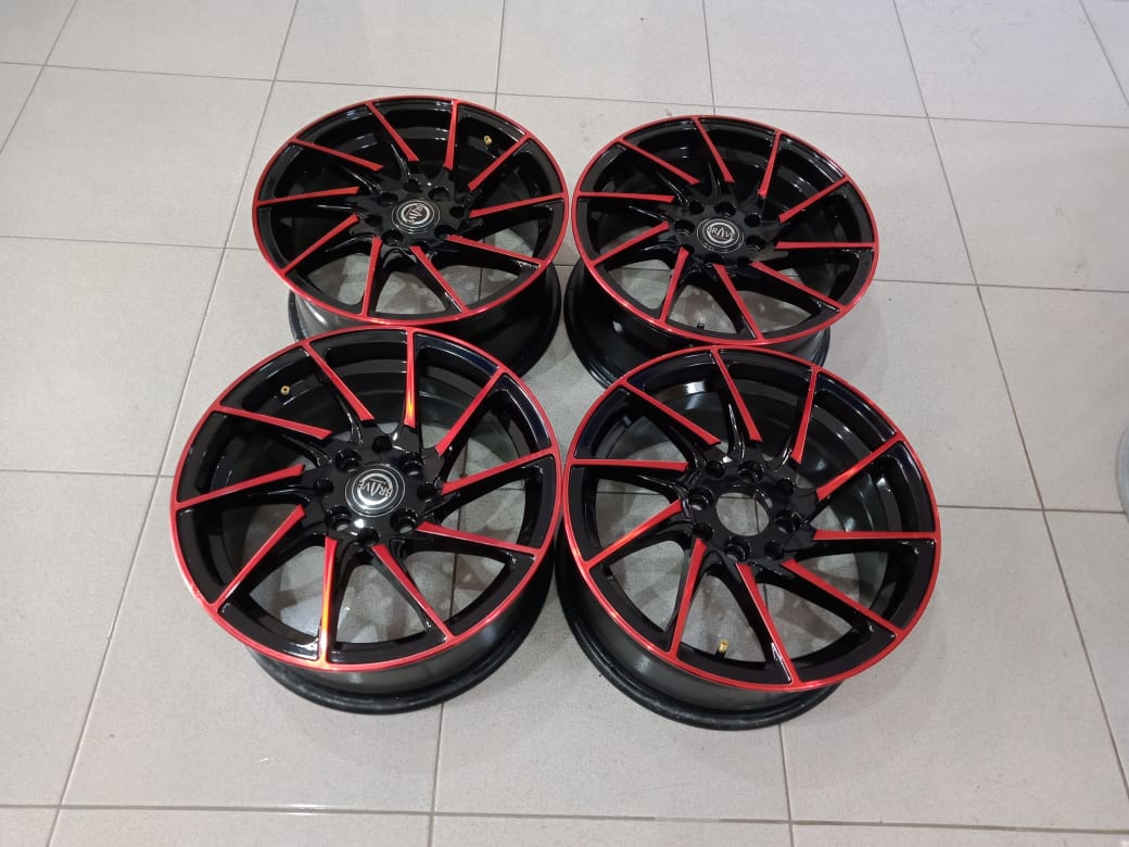 Velg second brave ring15x7 pcd8x100-114,3 et38 black red