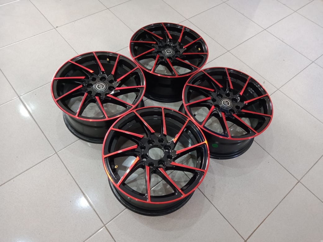 Velg second brave ring15x7 pcd8x100-114,3 et38 black red