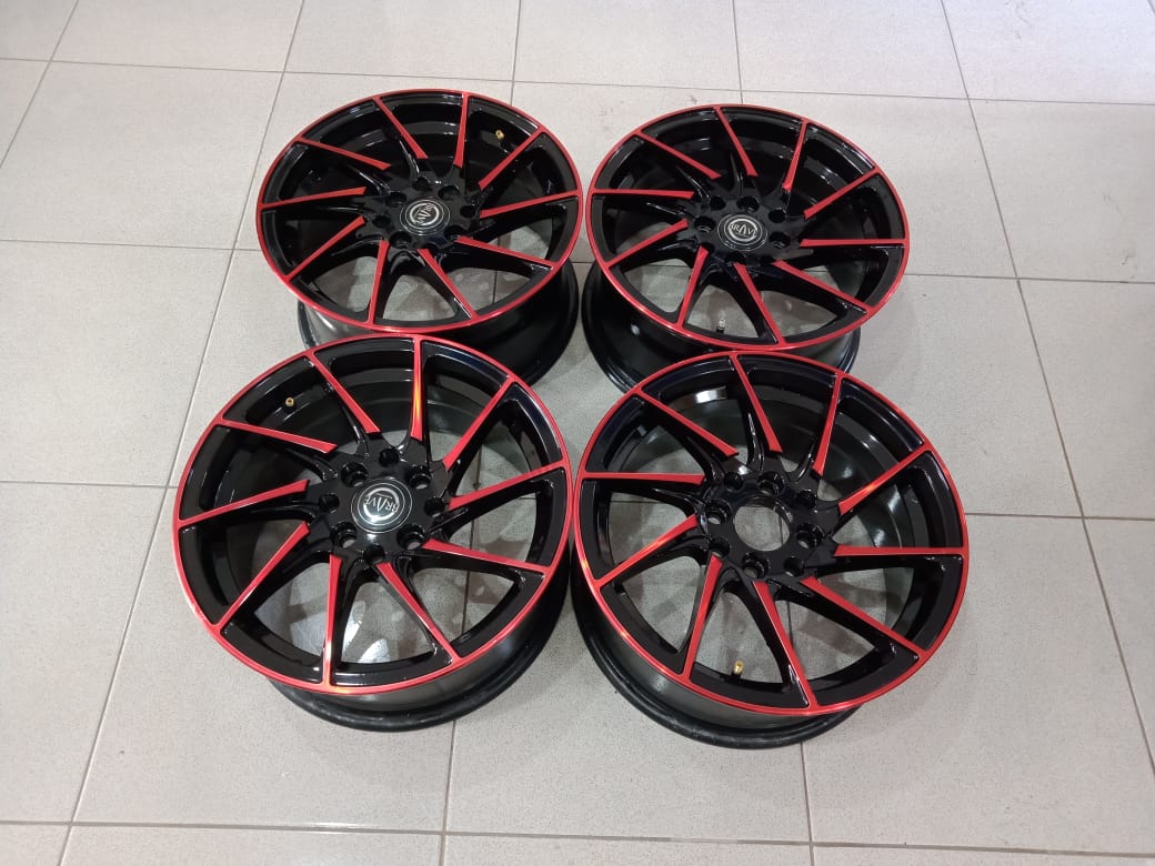 Velg second brave ring15x7 pcd8x100-114,3 et38 black red