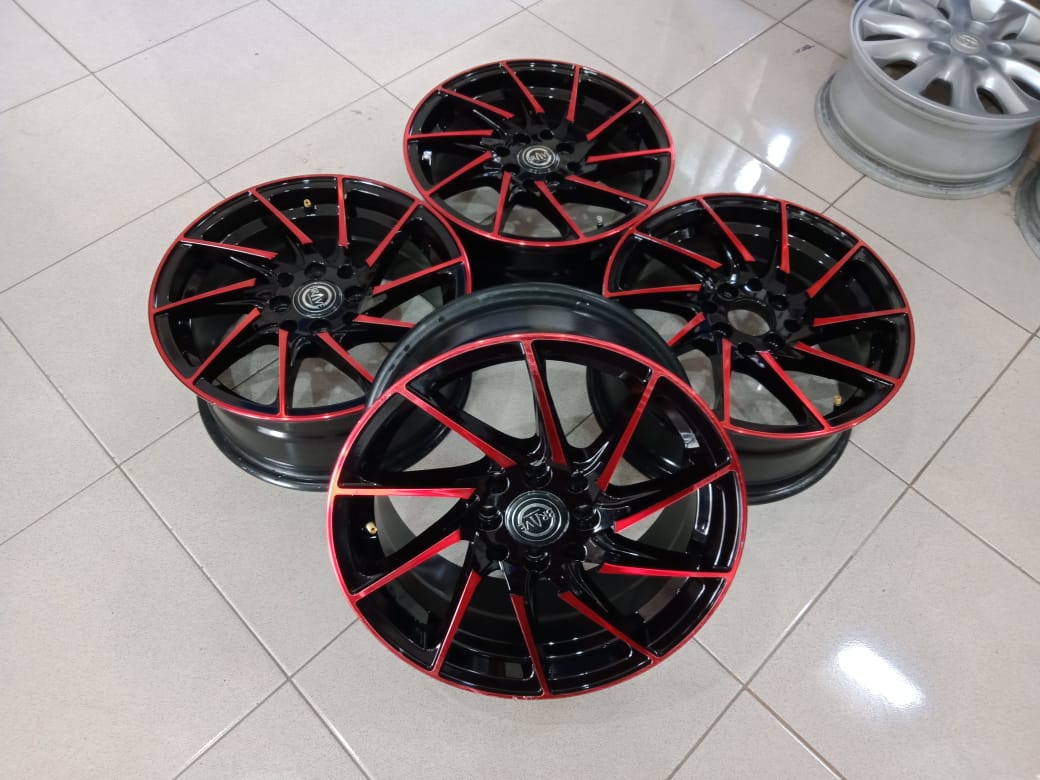 Velg second brave ring15x7 pcd8x100-114,3 et38 black red