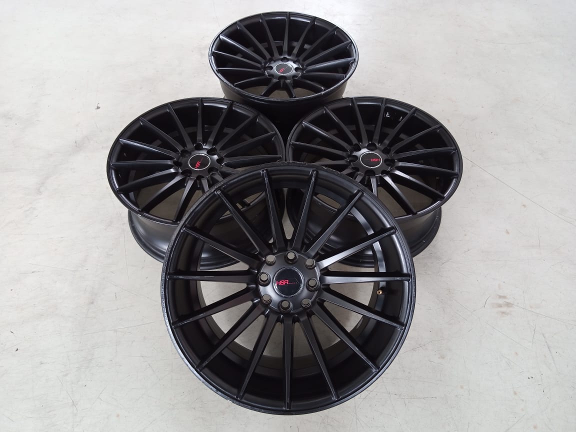 Velg Bekas HSR Type Tsukuba Ring 17×7,5+9 ET:42+30 H:8×100+114,3 Black