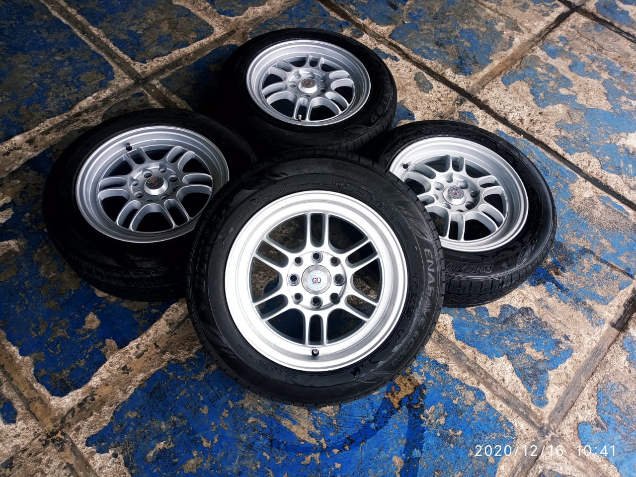 Jual velg mobil bekas rpf ring 14 pcd 4x100/114 + ban ...