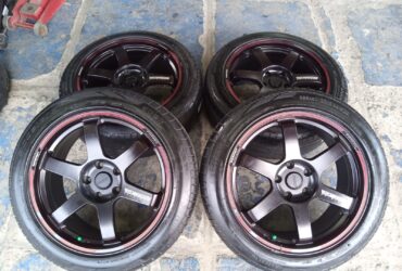 velg mobil bekas te37 jdman ring 18×8 pcd 5×114 seken plus ban 235 50 cocok untuk inova hrv dll seken bagus